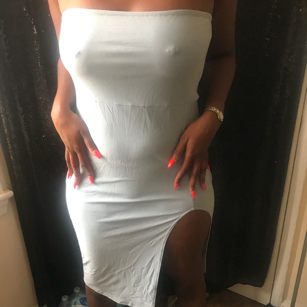 Sky Blue strapless dress